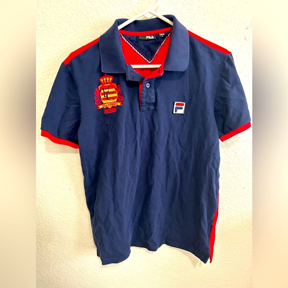 FILA Clubhouse Navy Blue & Red Polo